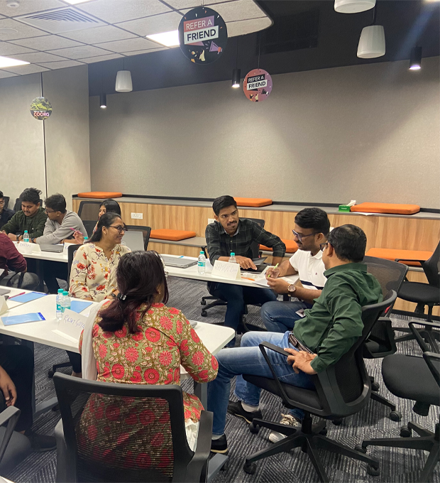 group of employees working