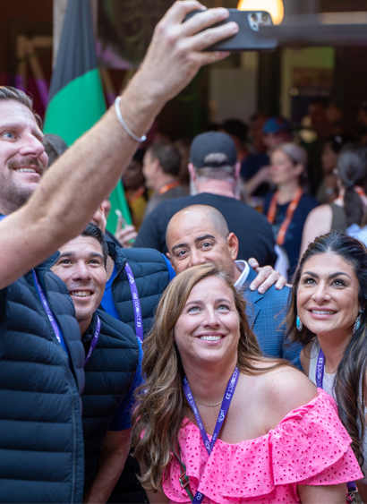 q2 employees taking a slefie