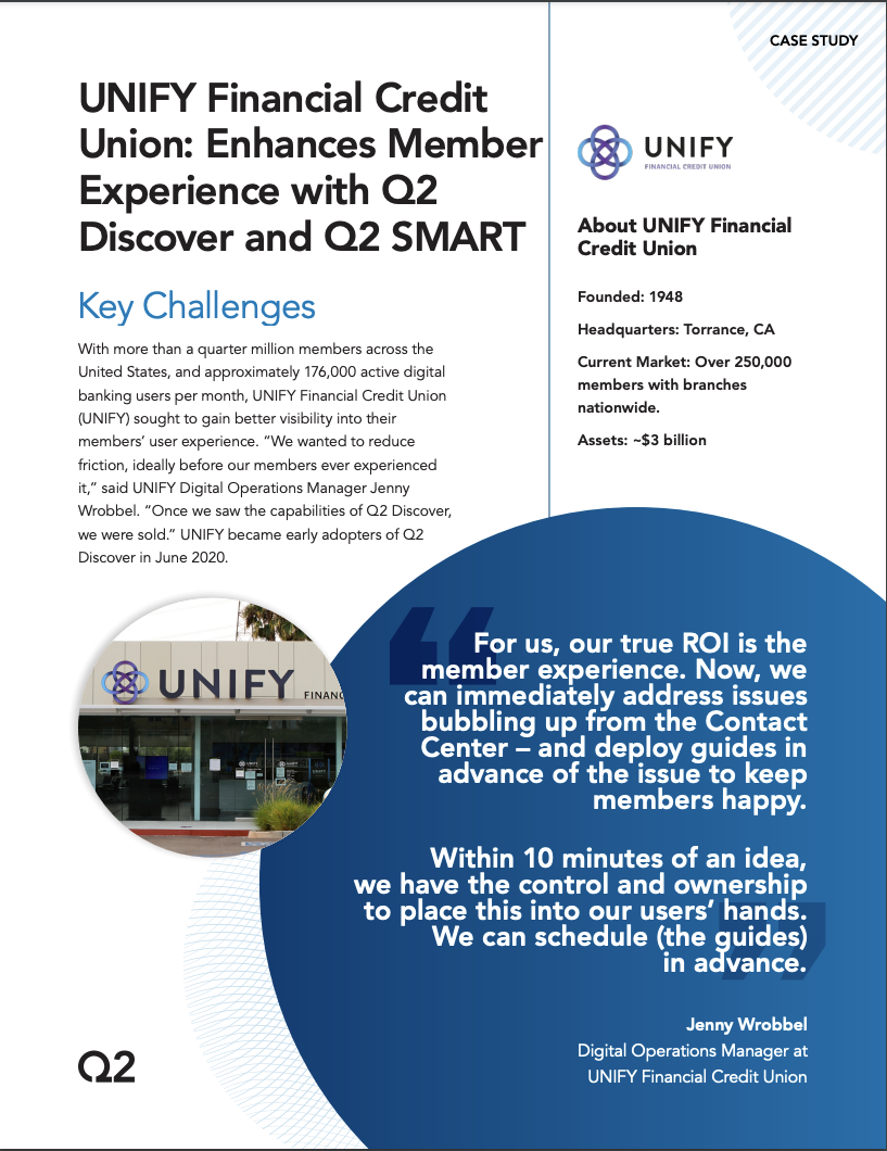 UNIFY Financial Credit Union: Enhances Member Experience with Q2 Discover and Q2 SMART