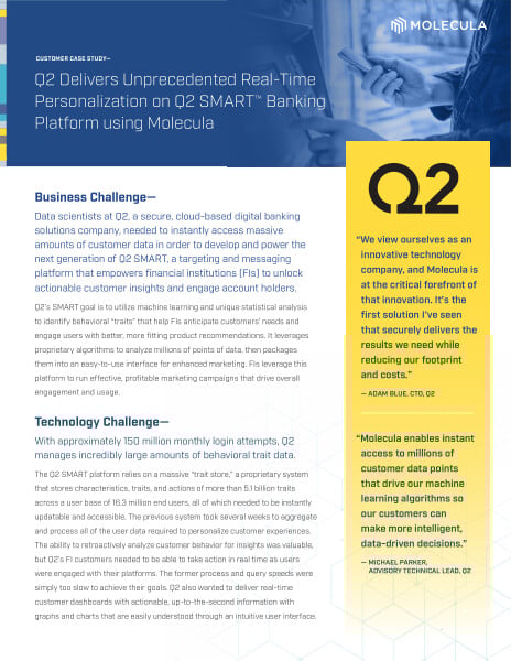 Q2 Delivers Unprecedented Real-Time Personalization on Q2 SMART™ Banking Platform using Molecula