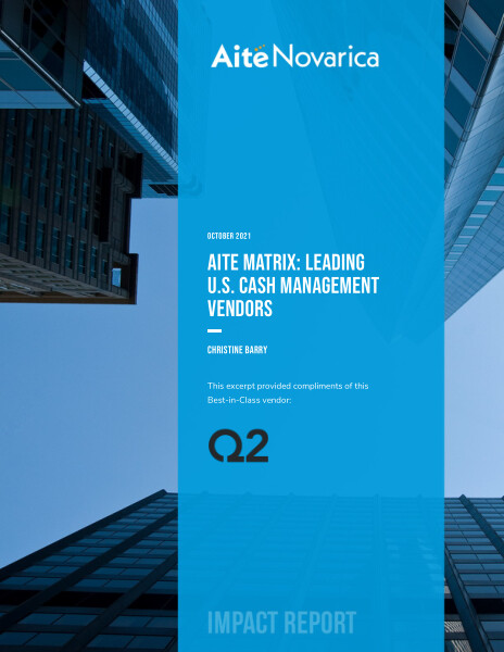 Q2 named 'Best in Class' in 2021 Aite Cash  Management Report