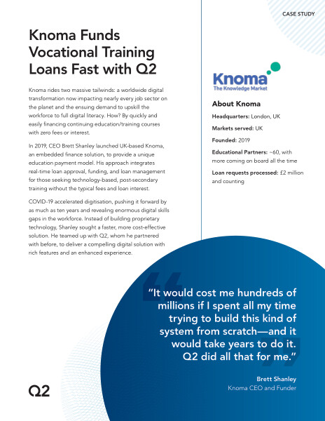 Knoma Funds Vocational Training Loans Fast with Q2