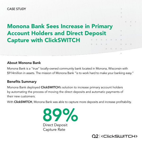 Community bank greatly expands primary account holders with ClickSWITCH